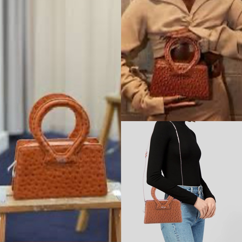 Luar Ana bag small ostrich embossed leather super cute